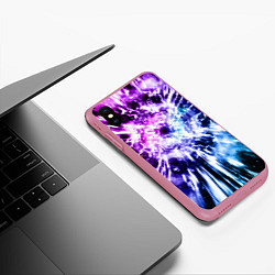 Чехол iPhone XS Max матовый Неоновый взрыв, цвет: 3D-малиновый — фото 2