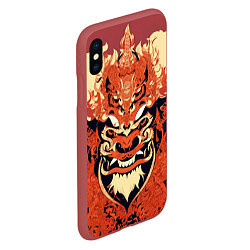 Чехол iPhone XS Max матовый Баронг индонезийские узоры, цвет: 3D-красный — фото 2