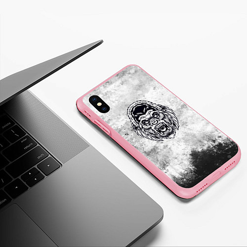 Чехол iPhone XS Max матовый Texture - разозленная горилла / 3D-Баблгам – фото 3