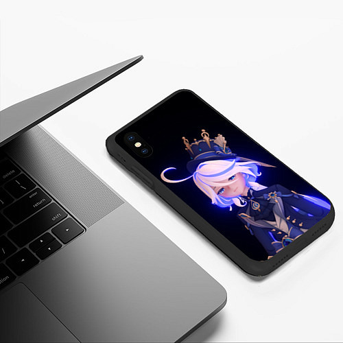 Чехол iPhone XS Max матовый Furina - Focalors / 3D-Черный – фото 3