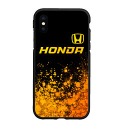 Чехол iPhone XS Max матовый Honda - gold gradient посередине, цвет: 3D-черный