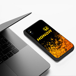 Чехол iPhone XS Max матовый Honda - gold gradient посередине, цвет: 3D-черный — фото 2