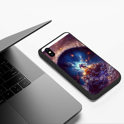 Чехол iPhone XS Max матовый Astranaut звездный скиталец / 3D-Черный – фото 3
