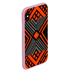 Чехол iPhone XS Max матовый Узор в этническом стиле племени масаев, цвет: 3D-розовый — фото 2
