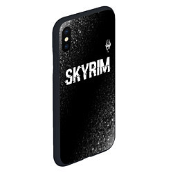 Чехол iPhone XS Max матовый Skyrim glitch на темном фоне посередине, цвет: 3D-черный — фото 2