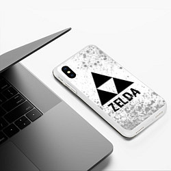 Чехол iPhone XS Max матовый Zelda glitch на светлом фоне, цвет: 3D-белый — фото 2