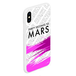 Чехол iPhone XS Max матовый Thirty Seconds to Mars rock legends посередине, цвет: 3D-белый — фото 2