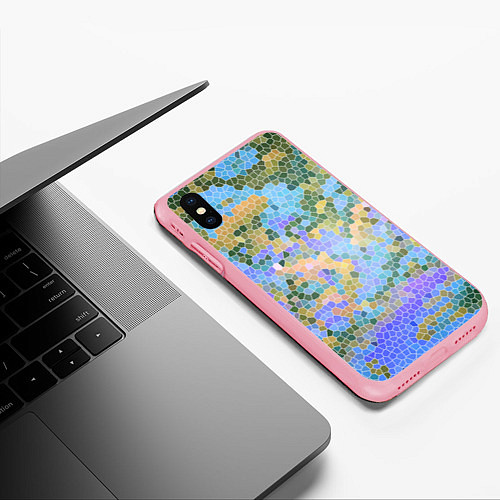 Чехол iPhone XS Max матовый Разноцветный витраж / 3D-Баблгам – фото 3