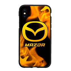 Чехол iPhone XS Max матовый Mazda - gold gradient, цвет: 3D-черный