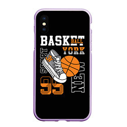 Чехол iPhone XS Max матовый Basketball New York, цвет: 3D-сиреневый