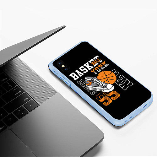 Чехол iPhone XS Max матовый Basketball New York / 3D-Голубой – фото 3