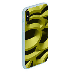 Чехол iPhone XS Max матовый Камуфляжные овалы и сеть, цвет: 3D-голубой — фото 2