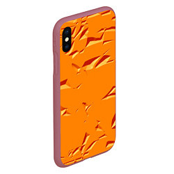 Чехол iPhone XS Max матовый Оранжевый мотив, цвет: 3D-малиновый — фото 2