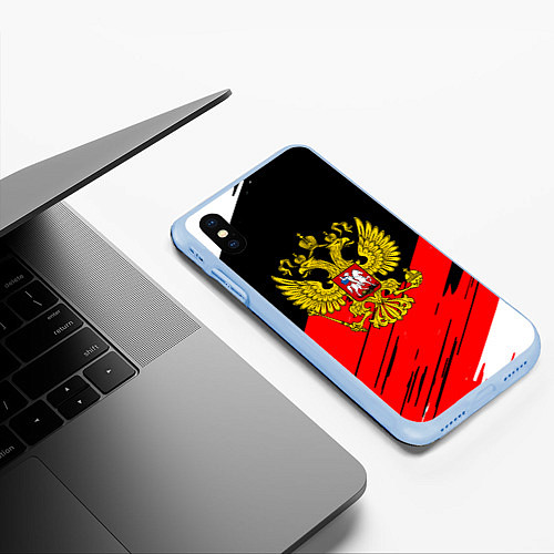 Чехол iPhone XS Max матовый Рерб РФ краски / 3D-Голубой – фото 3