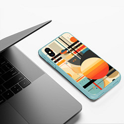 Чехол iPhone XS Max матовый Стильная геометрия, цвет: 3D-мятный — фото 2