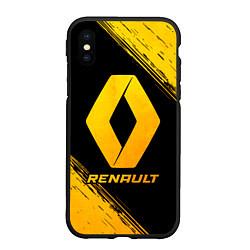 Чехол iPhone XS Max матовый Renault - gold gradient, цвет: 3D-черный