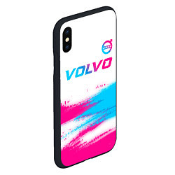 Чехол iPhone XS Max матовый Volvo neon gradient style посередине, цвет: 3D-черный — фото 2