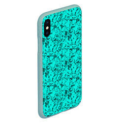 Чехол iPhone XS Max матовый Текстура камень цвета морской волны, цвет: 3D-мятный — фото 2