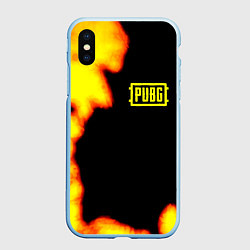 Чехол iPhone XS Max матовый PlayerUnknowns Battlegrounds fire, цвет: 3D-голубой