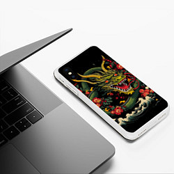Чехол iPhone XS Max матовый Зеленый дракон, цвет: 3D-белый — фото 2