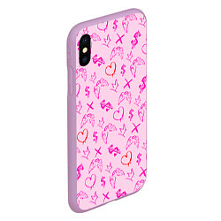 Чехол iPhone XS Max матовый Паттерн - розовые граффити, цвет: 3D-сиреневый — фото 2