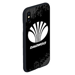 Чехол iPhone XS Max матовый Daewoo speed на темном фоне со следами шин, цвет: 3D-черный — фото 2