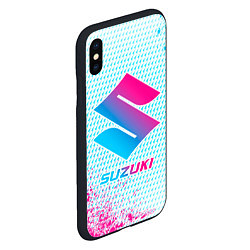 Чехол iPhone XS Max матовый Suzuki neon gradient style, цвет: 3D-черный — фото 2