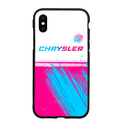 Чехол iPhone XS Max матовый Chrysler neon gradient style посередине