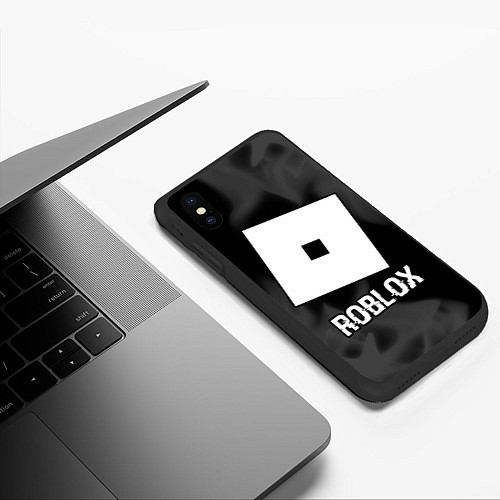 Чехол iPhone XS Max матовый Roblox glitch на темном фоне / 3D-Черный – фото 3