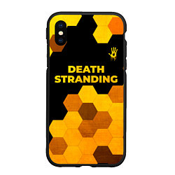 Чехол iPhone XS Max матовый Death Stranding - gold gradient посередине, цвет: 3D-черный