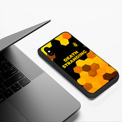 Чехол iPhone XS Max матовый Death Stranding - gold gradient посередине, цвет: 3D-черный — фото 2