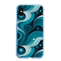 Чехол iPhone XS Max матовый Бирюзовая геометрия, цвет: 3D-голубой