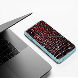 Чехол iPhone XS Max матовый Гранатовые зёрна абстракция, цвет: 3D-мятный — фото 2