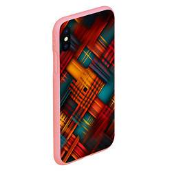Чехол iPhone XS Max матовый Разноцветная клетка в шотландском стиле, цвет: 3D-баблгам — фото 2