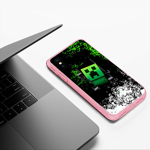 Чехол iPhone XS Max матовый Крипер зелёная кровь / 3D-Баблгам – фото 3