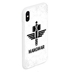 Чехол iPhone XS Max матовый Manowar glitch на светлом фоне, цвет: 3D-белый — фото 2