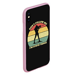 Чехол iPhone XS Max матовый Biathlon retro, цвет: 3D-розовый — фото 2