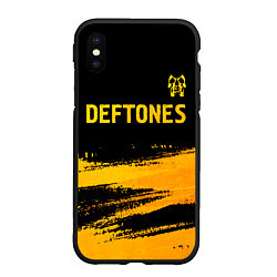 Чехол iPhone XS Max матовый Deftones - gold gradient посередине