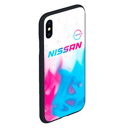 Чехол iPhone XS Max матовый Nissan neon gradient style посередине, цвет: 3D-черный — фото 2