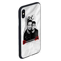 Чехол iPhone XS Max матовый Depeche Mode - Dave Gahan and Martin Gore с венком, цвет: 3D-черный — фото 2