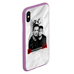 Чехол iPhone XS Max матовый Depeche Mode - Dave Gahan and Martin Gore с венком, цвет: 3D-фиолетовый — фото 2