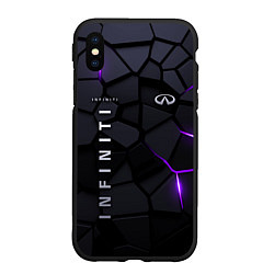 Чехол iPhone XS Max матовый Infiniti - плиты с эффектом свечения, цвет: 3D-черный