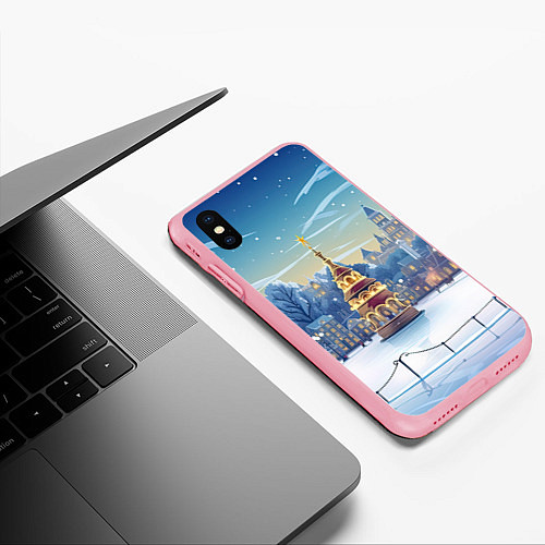 Чехол iPhone XS Max матовый Новогодняя погода / 3D-Баблгам – фото 3