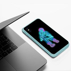 Чехол iPhone XS Max матовый Neon undead, цвет: 3D-мятный — фото 2