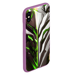 Чехол iPhone XS Max матовый Броня адская и райская зелёная, цвет: 3D-фиолетовый — фото 2
