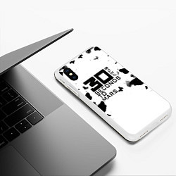 Чехол iPhone XS Max матовый 30 Second to mars buterfly, цвет: 3D-белый — фото 2