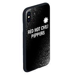 Чехол iPhone XS Max матовый Red Hot Chili Peppers glitch на темном фоне посере, цвет: 3D-черный — фото 2