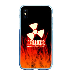 Чехол iPhone XS Max матовый Stalker 2 flame, цвет: 3D-голубой