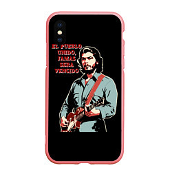 Чехол iPhone XS Max матовый Че Гевара с гитарой, цвет: 3D-баблгам