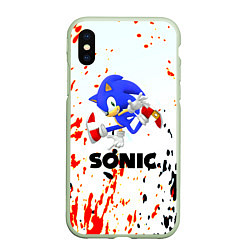 Чехол iPhone XS Max матовый Sonic краски абстрактные, цвет: 3D-салатовый